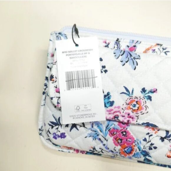 Vera Bradley RFID Wallet Crossbody in Magnifique Floral Travel Purse NWT - Picture 9 of 9